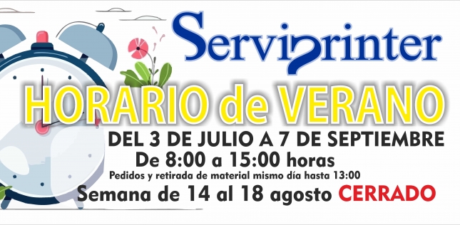 Serviprinter -Horario Verano 2023