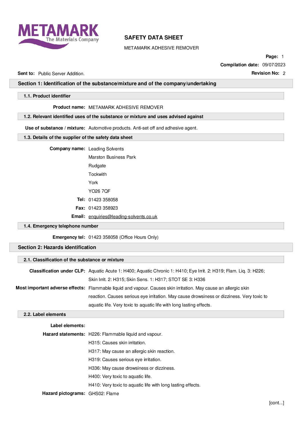 REMOVEDOR ADHESIVO METAMARK - Imagen 3